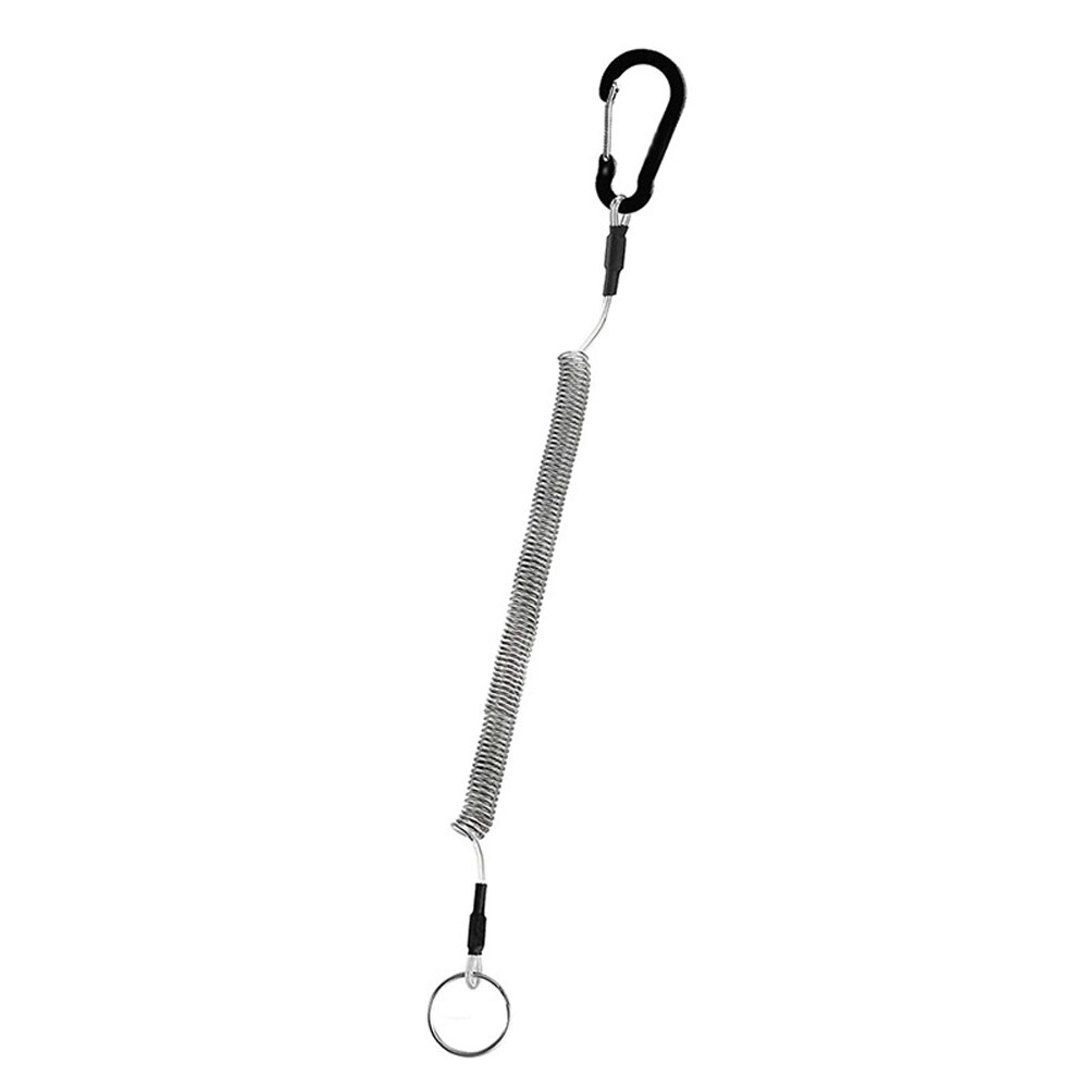 Key Lanyard Fishing Missed Rope Key Koord Key Chain Elastic Coil Stretch Tether Wire spring rope Lockable Key Cord: Black