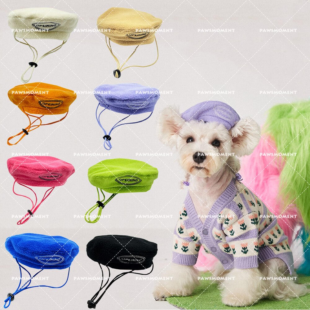 Béret ajustable coloré à la pour chien, accessoires de photographie, chapeau, chapeau, chapeau décoratif, petit gabarit, chiot, PC1617