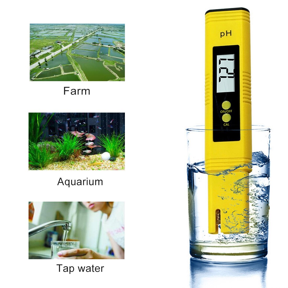 PH /TDS/ EC Tester Pocket Pen Type Water PH Meter Digital Tester 0.0-14.0 PH /0-9990ppm for Aquarium Pool Water Laboratory