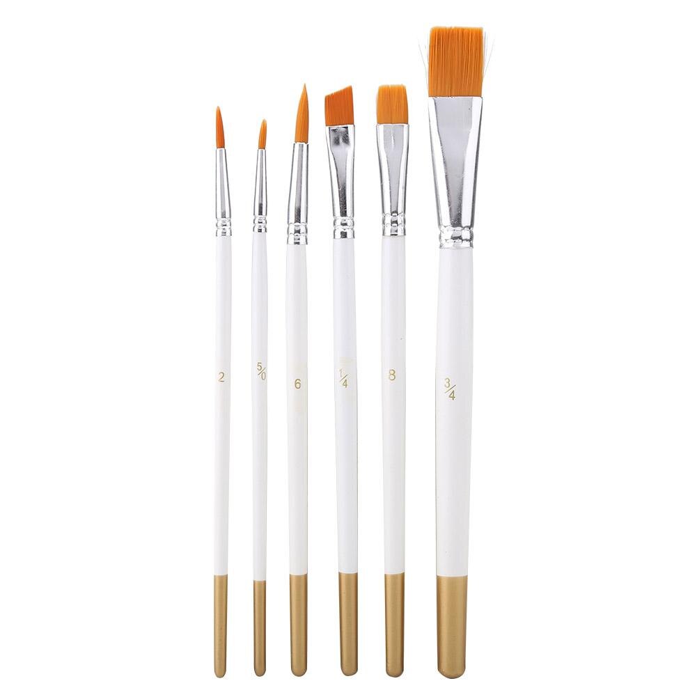6 Stks/set Kwast Pen Tekening Pen Nylon Haar Penseel Set Art Craft Schilderij Borstel Kit