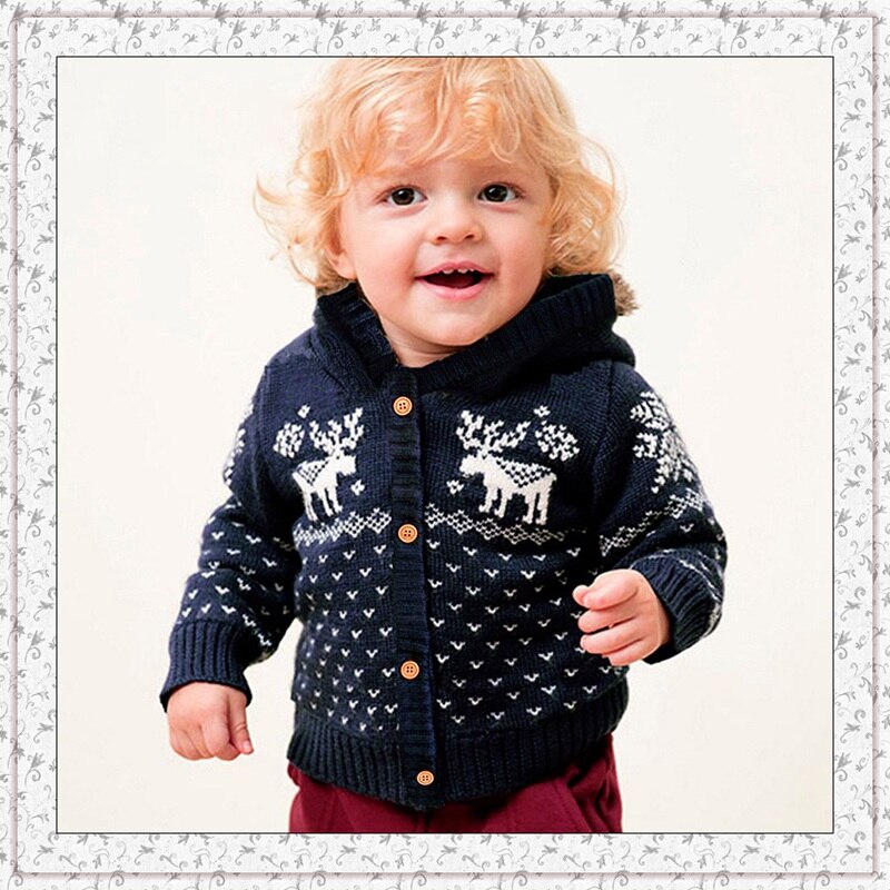 Kids Truien Truien Hooded Kerstmis Peuter Baby Jongen Meisje Winter Kleding Jas Denken Wollen Vest Baby Jaar Kleding