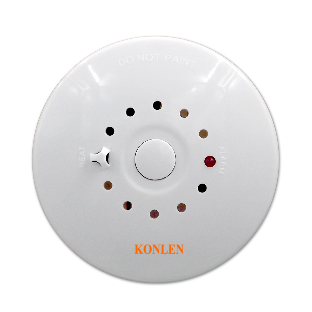 Fire Smoke Detector and Heat Temperature Sensor Alarm 2 in 1 Combination Detector Wired 12V for House Safety