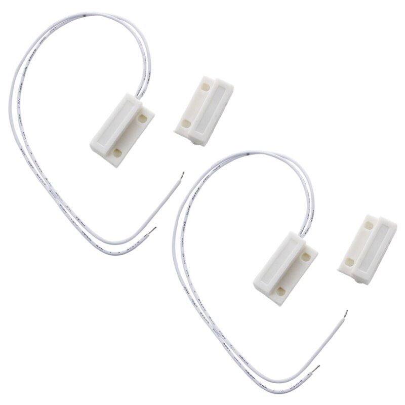 2X White Door Window Contacts Magnetic Reed Switch Sensor: Default Title