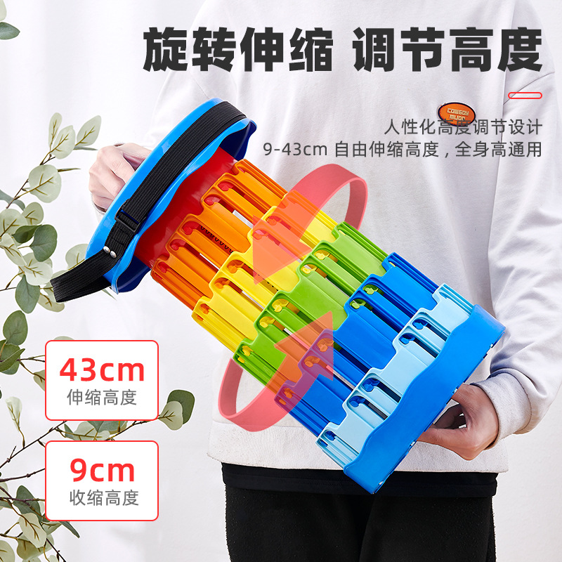 Taboret teleskopowy przenośny składany okrągły stołek regulowany netto czerwony kurczyć siedziba pociąg stołek kolejki rybackiej