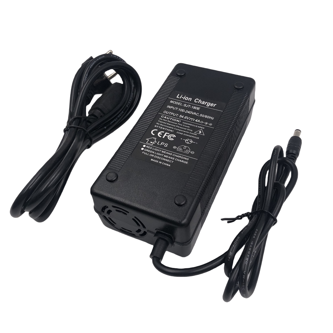 48V Fast Charger Output 54.6V4A Li-ion Battery Charger for 13S 48V Li-ion Battery pack DC5.5