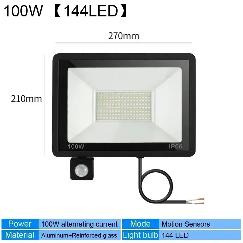 Motion Sensor LED Flood Light 50W 30W 10W AC 220V Waterproof IP65 Reflector Floodlight Lamp foco Led Exterior Spot Outdoor Light: BRONZE / 30W