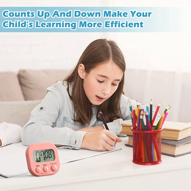 Digital Timer,Timer for Classroom and Cooking Magnetic Kitchen Timer LCD Display Kids Timers Teacher Timers (9 Pieces)