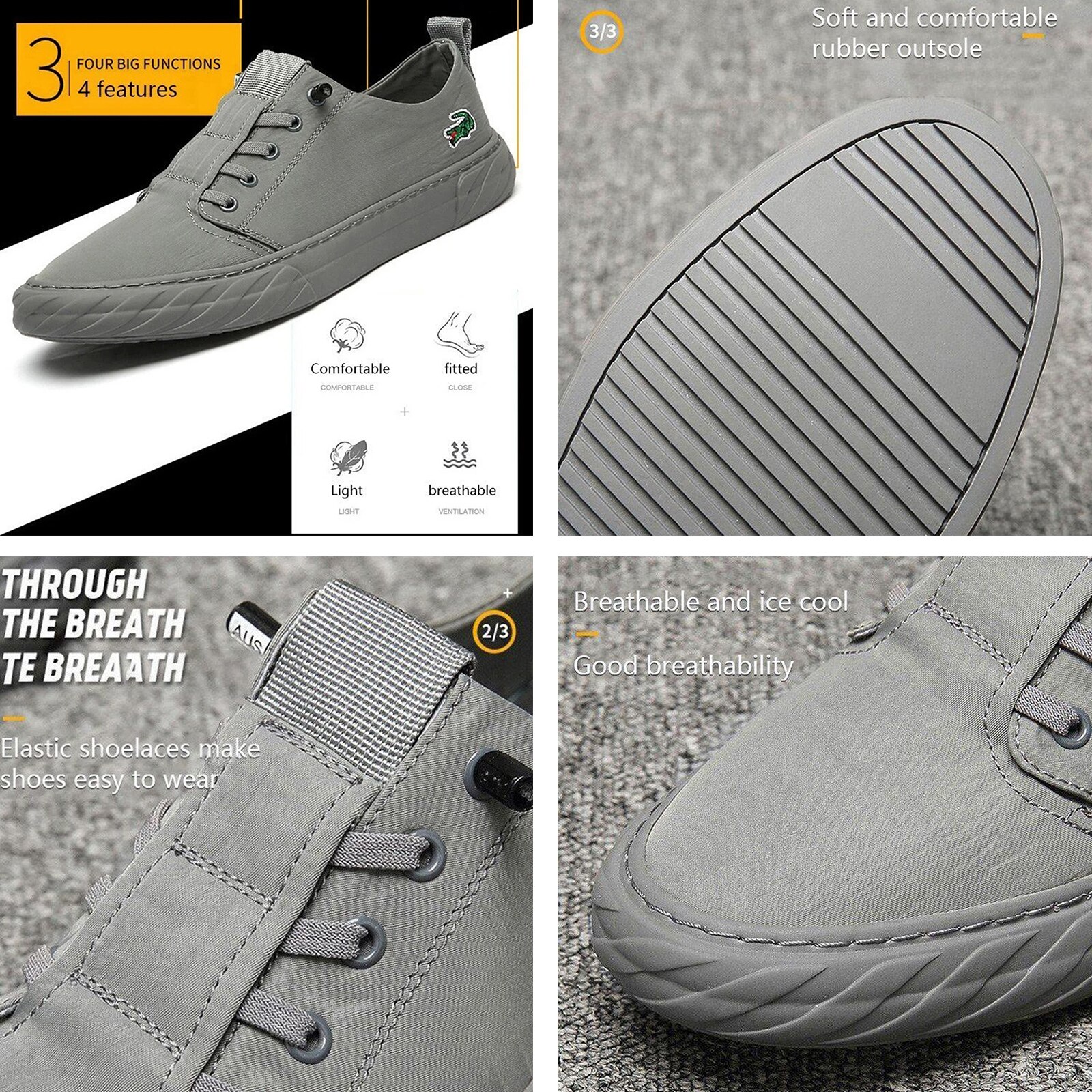 Ijs Zijde Sportschoenen Canvas Schoenen Sneldrogende Ademende Casual Schoenen Voor Mannen N66