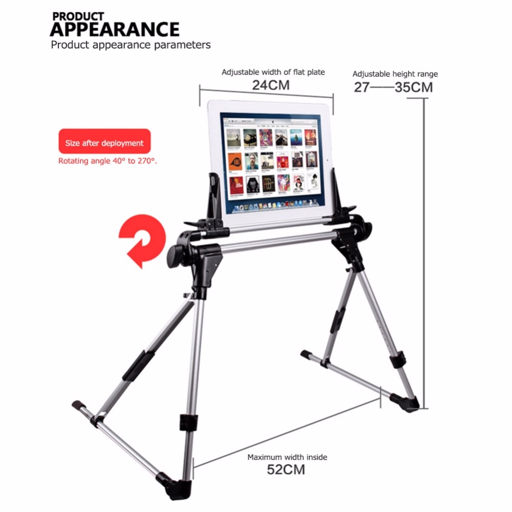 Tablet stativ telefonholder justerbar doven seng gulv skrivebord stativ foldbar desktop mount beslag støtte