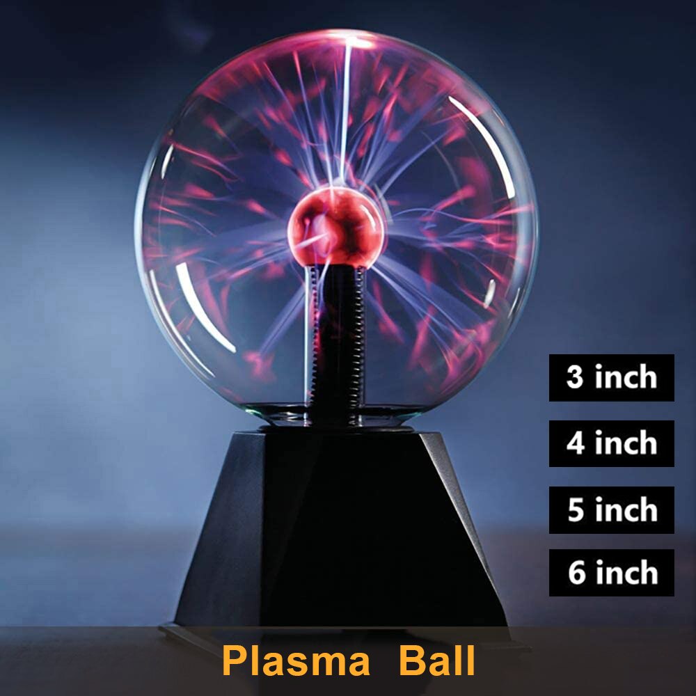 Plasma Ball Novelty LED Night Light Touch Sensitive Table Sphere Glass Lamps Decor Magic Crystal USB Power 3 4 5 6 Inch