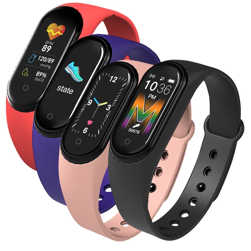 Farve skærm  m5 smart band pulsmåler fitness aktivitet tracker smart armbånd armbåndsur bånd til mænd kvinder børn