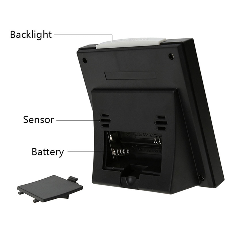 Electronic Digital Alarm Clock Digital Clock Calendar Voice Control LCD Screen With Backlight Display For Bedroom And Office