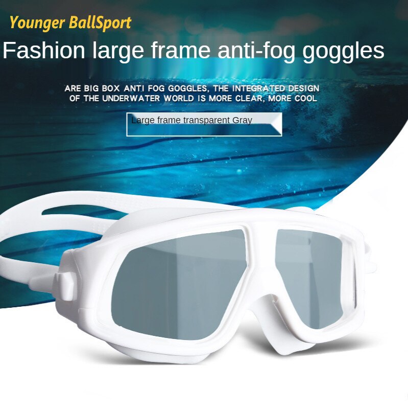 Bijziendheid Zwembril Professionele Siliconen Gear Scuba Duiken Masker Volwassenen Anti-Fog Uv Waterdichte Zwemmen/Dive Mannen Vrouwen bril: clear gray white