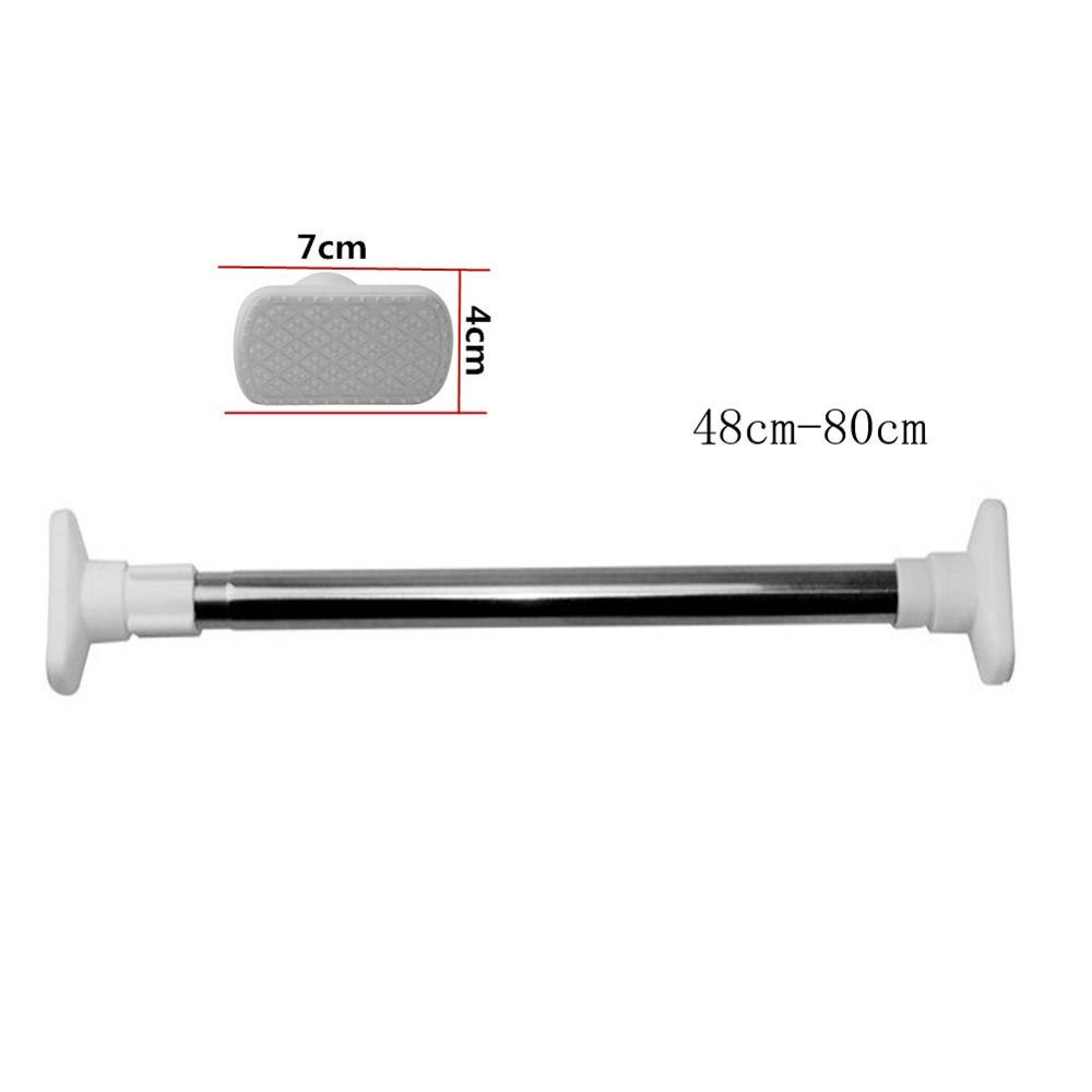Stainless Steel Shower Curtain Rod Extensible Punch-free Bathroom Thickening Curtain Pole Load Bearing 7 kg: 01