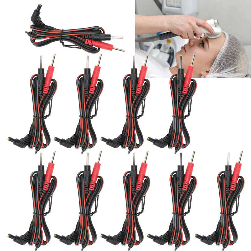 10pcs/lot Replacement Electrode Lead Wires Standard Pin Connection Cables 2.35mm For Tens Ems Massage Digital Therapy Device
