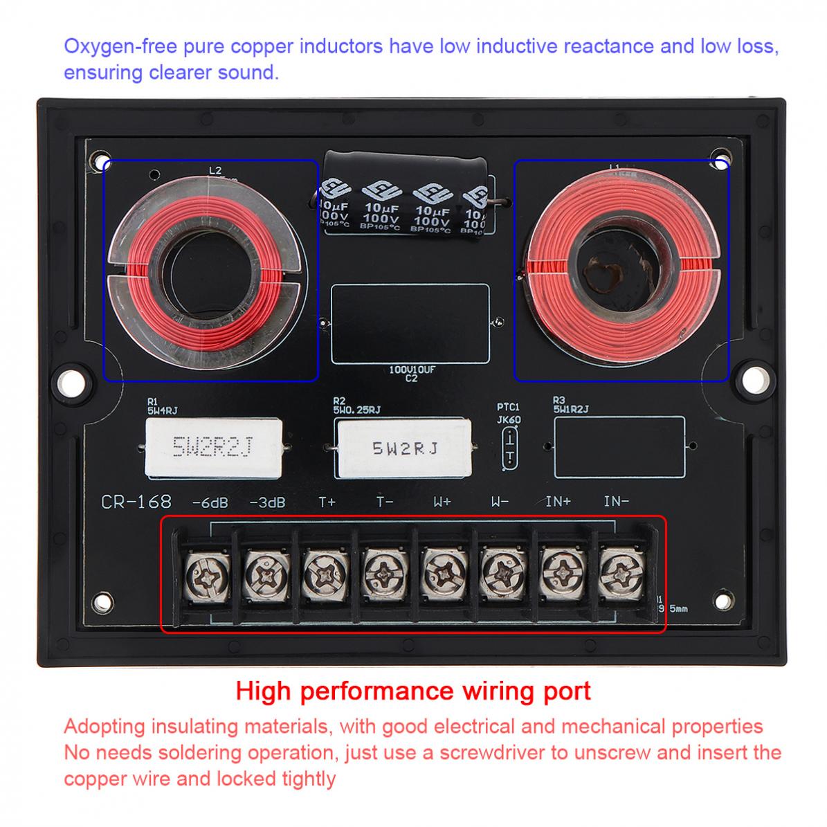 Frequency Divider Car Audio Modified Speaker Adjustable 2 Way Divider Easy Install Portable Frequency Divider
