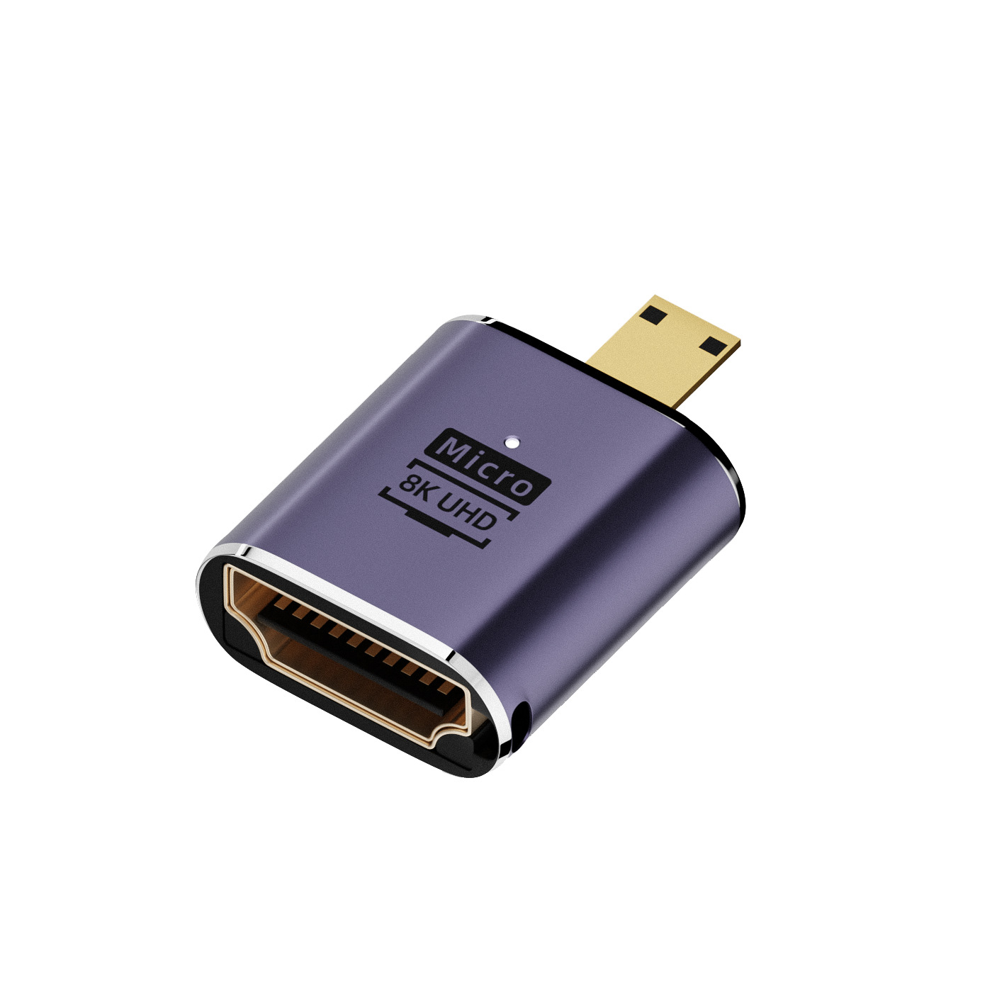 8k 4k uhd hdtv 2,1 Adapter 90 Grad abgewinkelter Mini Mikro HD-kompatibler Stecker auf HD-kompatibler weiblicher Adapter für Laptop-Kamera: Schwarz