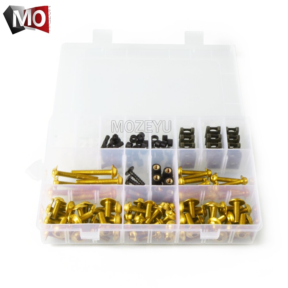 Motorcykel fuld kåbe bolt møtrikker skruer clips komplet sæt til ktm 525 560 smr 625 sc supermoto smc 640 adventure duke ii  lc4: Guld