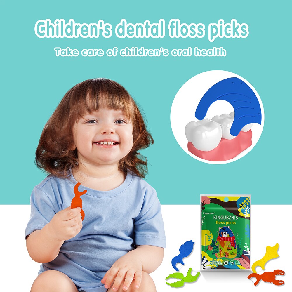 Kingubznis 180pz filo interdentale per bambini ragazzo pulito tra i denti simpatico cavalla a forma di animale filo interdentale er stuzzicadenti con filo
