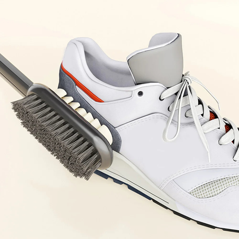 2-zijdige suède schoonmaakborstel met lange steel Schoenenborstel Sneakers Schonere Schoenen Vlek Stof Laarsreiniger Vlekverwijdering Rubberen borstel