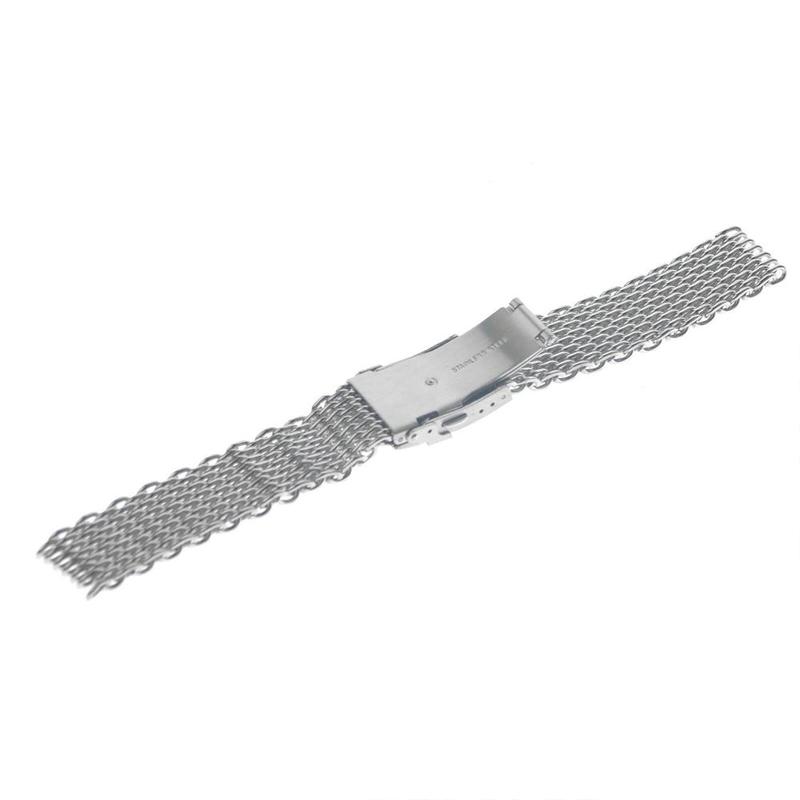 18/20/22/24mm Steel Dive Shark Mesh for Milanese Watch Bracelet Strap Band Weaving Double Snap Strap