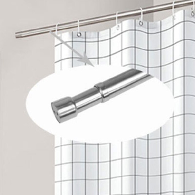 2Pcs Telescoping Shower Curtain Rods Adjustable Extendable Tension Wardrobe Hanging Poles Cabinet Hanging Rod Bathroom Rods Clot