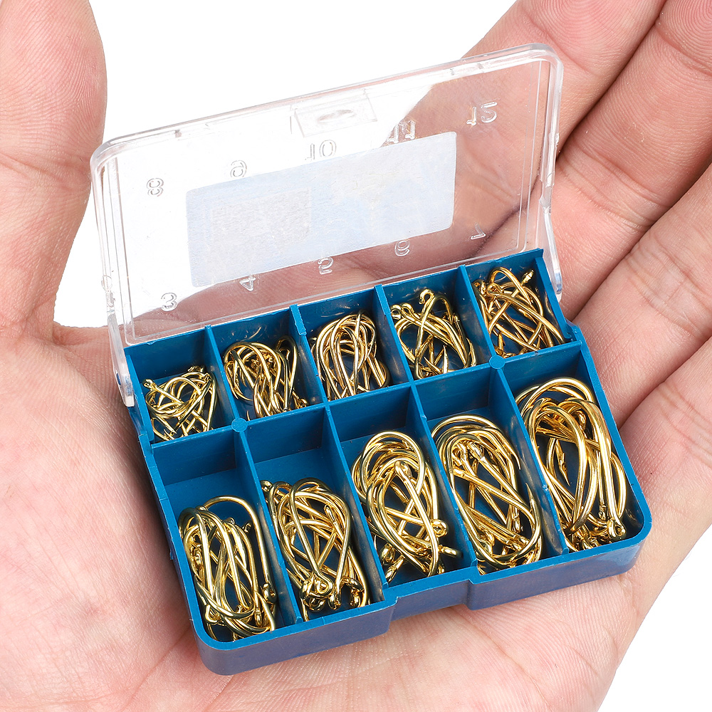 DONAL 100 Uds anzuelos de Pesca 3 #-12 # de acero de alto carbono con púas de una sola carpa anzuelo de pesca de tamaño mixto anzuelos de pesca con mosca accesorios para el mar
