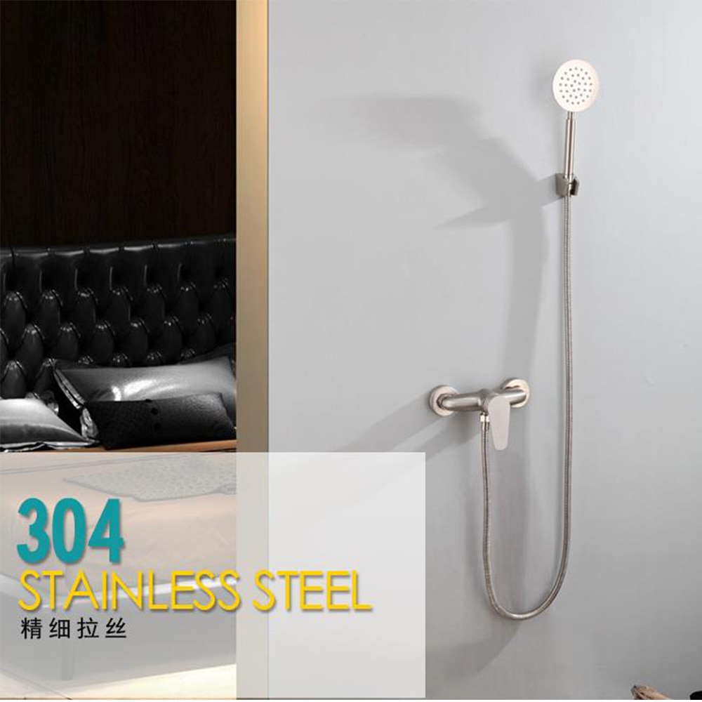 304 Stainless Steel Bathroom Basin Bathtub Shower Mixer Faucet With Handle Shower Tap Bathtub Faucet Set