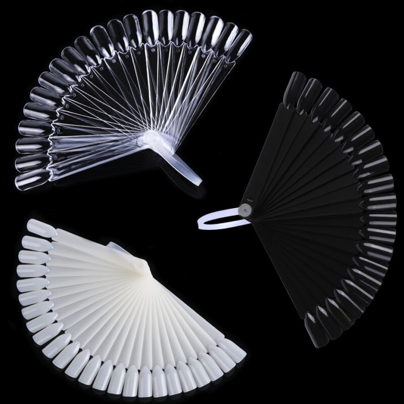 1Set Valse Nagel Tips Natuur Clear Black Fan Vinger Volledige Card Nail Art Display Practice Acryl Uv Gel Polish tool Manicure TSLM1