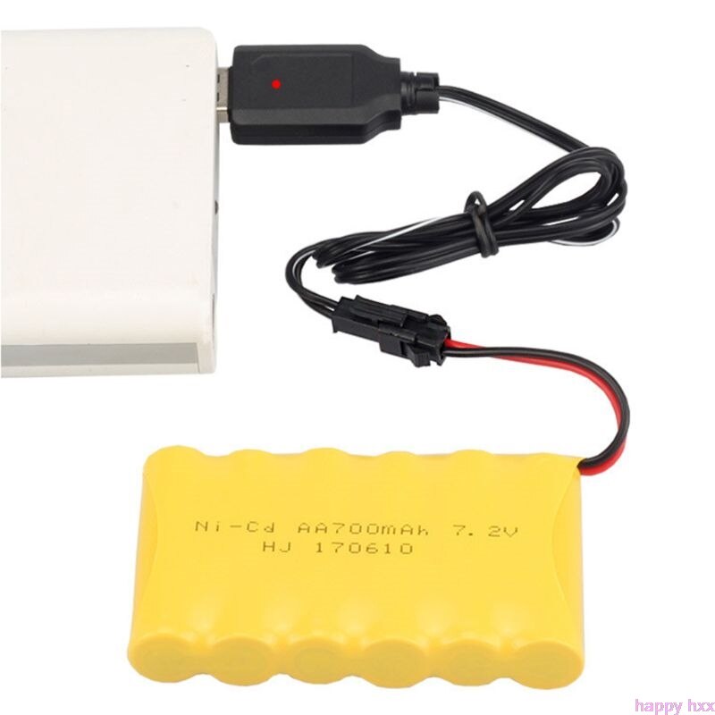 Cable de carga USB ni-cd Ni-MH paquete de baterías adaptador de enchufe SM 7,2 V 250mA salida mando a distancia juguete