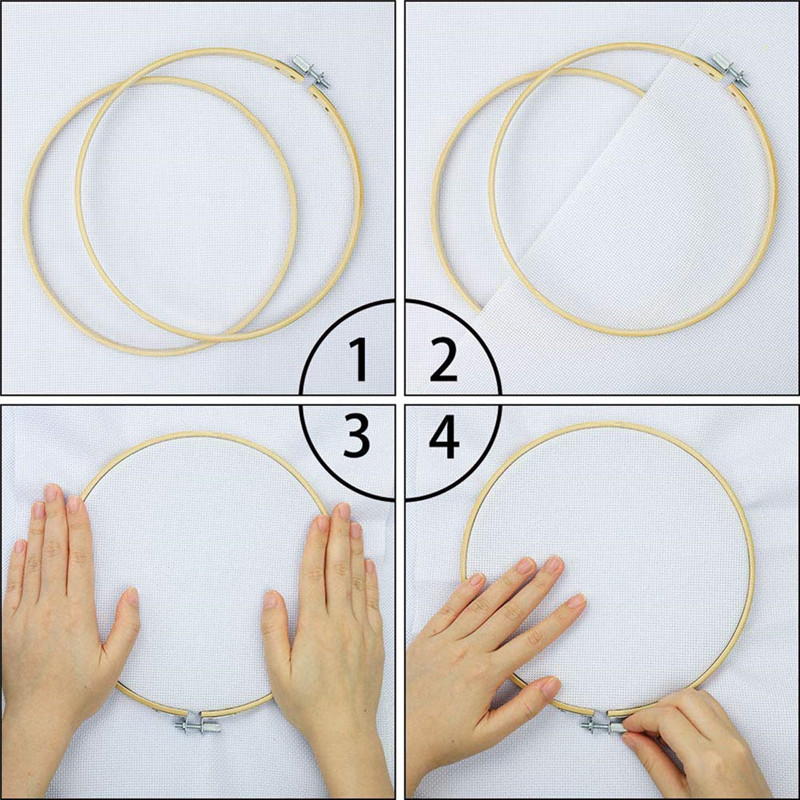 Conjunto de madeira com agulha para costura, acessórios de costura mágica, bordado, conjunto de tecido, argola, pano, ferramentas de costura manual