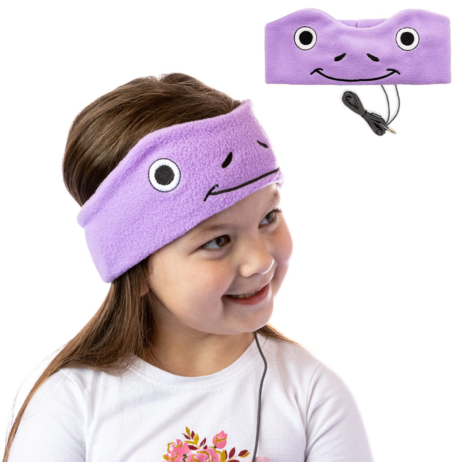 Cozy Over The Ear Headband Headphones Kids Sleep Not-in-ear Volume Limited Earphones Thin Speakers Super Soft Fleece Headband: green