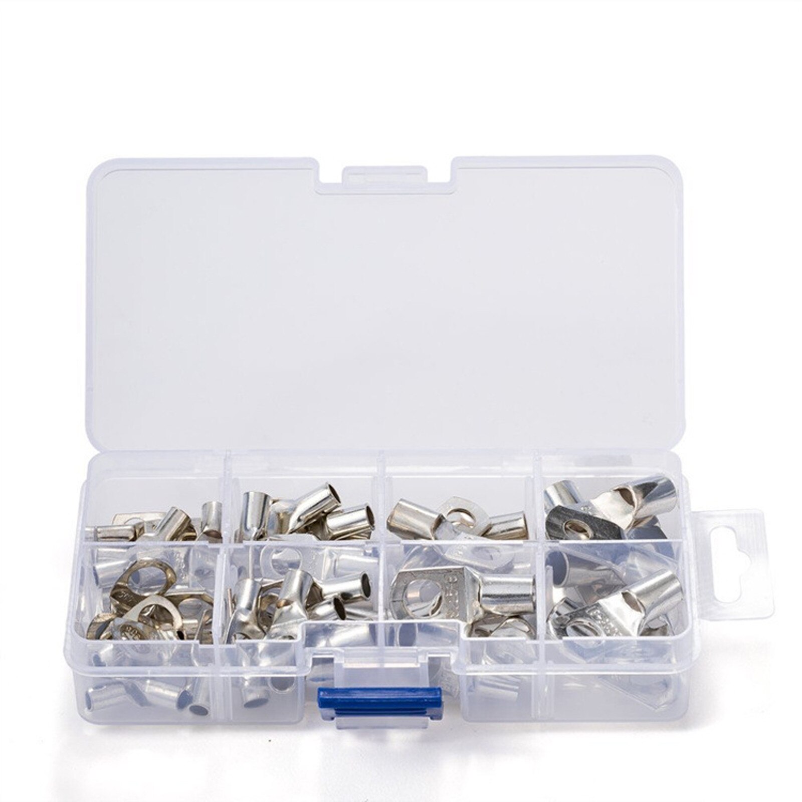 60pcs Tinned Bolt Hole Crimp Ring Battery Connector Mouth Preview Nose Crimper Wire Connector Kit Cable Battery Terminals Ring