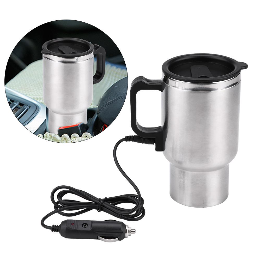 Elektrische In-auto Verwarming Cup Koffie Thee Auto Cup Mok universele voor 12 V voeding auto 12 V 450 ml Rvs