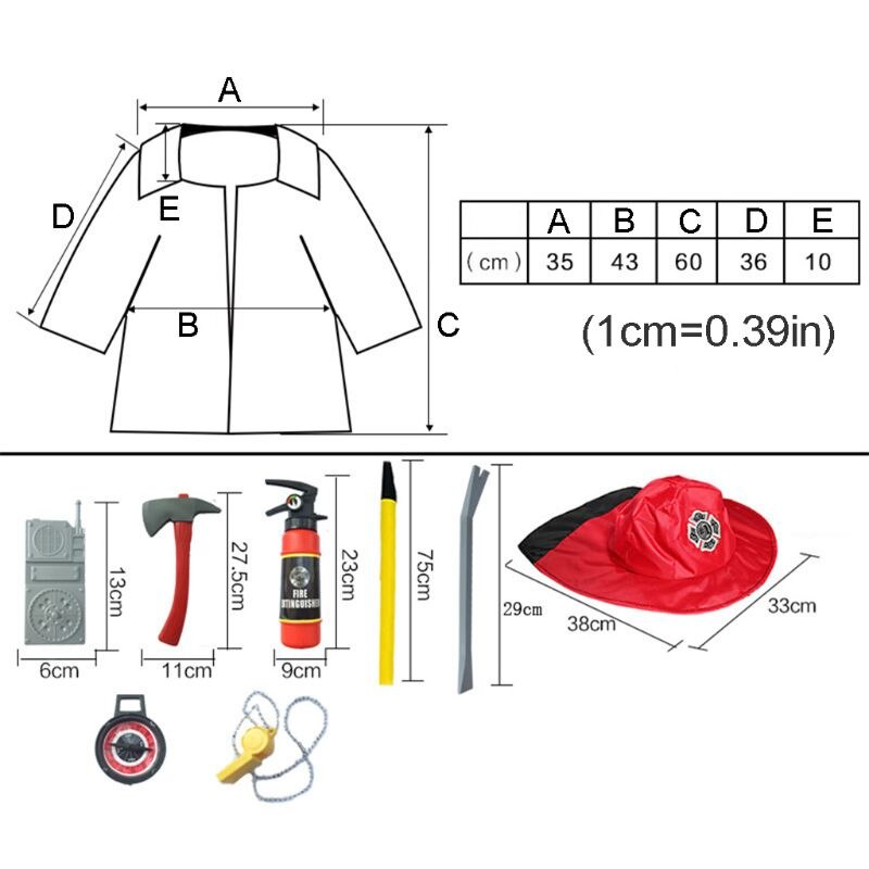 Bambini Cosplay costume Carriera Vigile Del Fuoco Poliziotti Giochi Di Imitazione di Halloween vestito T5EC