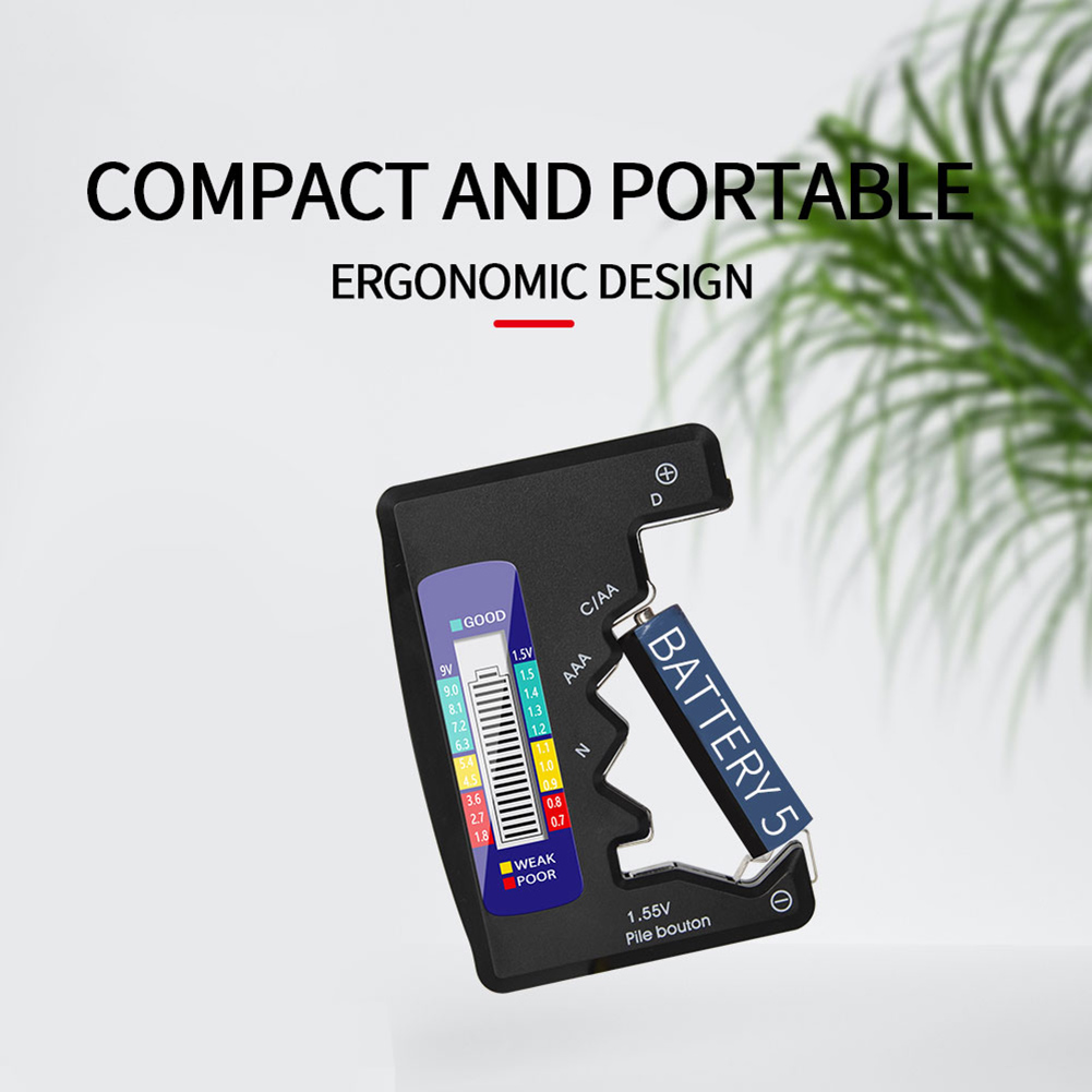 Digital Battery Tester LCD Display C D N AA AAA 9V 1.5V Button Cell Battery Capacity Check Detector Capacitance Diagnostic Tool