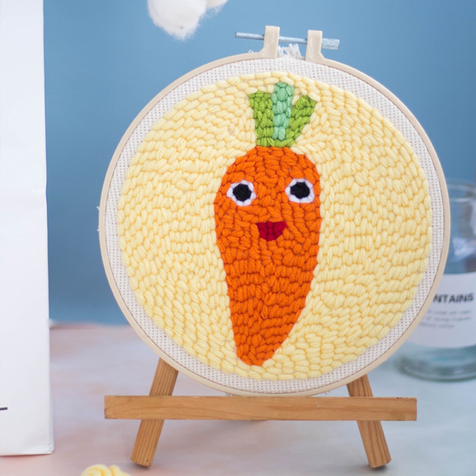 Punch Needle Embroidery Kit with Basic Tools Hand Craft Cartoon Pattern 20cm: A