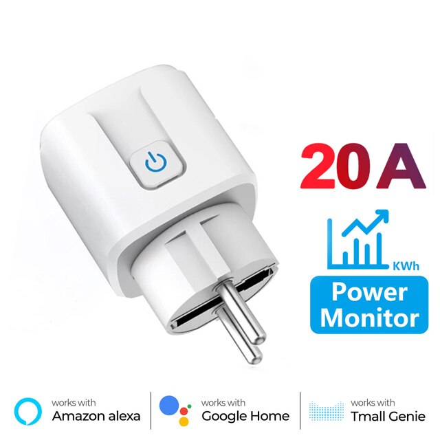 Tuya 16A 20A EU inteligentne gniazdo inteligentna wtyczka WiFi z monitorowaniem mocy funkcja odliczania czasu sterowanie głosem Alexa Google Assitant: Bundle4