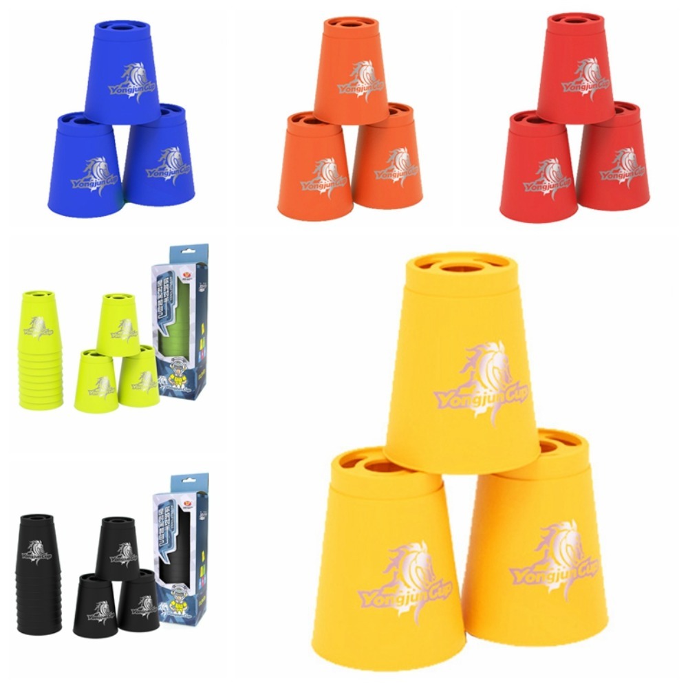 12 stks/set Cups Quick Stacks Cups Opvouwbare Cup Educatief Sport Stapelbekers Kleurrijke Plastic Sport Flying Racing Cup