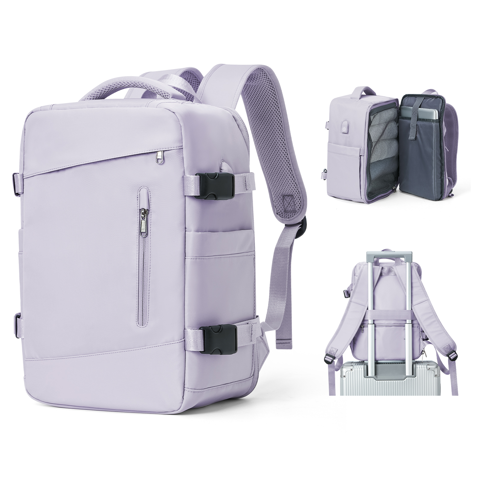 Women's Backpack Travel Suitcase Cabin Bag Aircraft Ryanair 40x20x25 Airplane Travel Bag Men Laotop Backpack Wizzair Carry On: Lavender