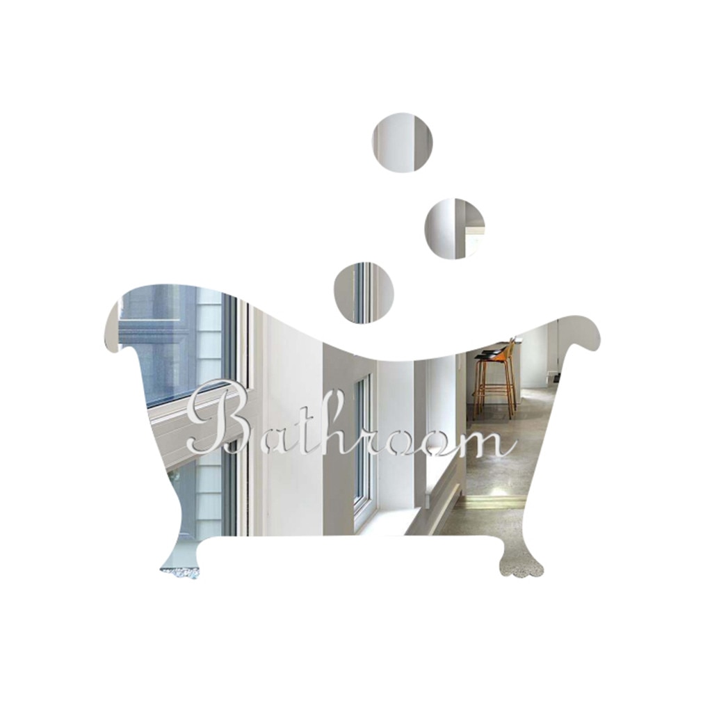 Miroir autocollant pour décor à la maison 3d Stickers muraux salle de bain accessoires de décoration pour salle de bain autocollants pour carreaux étanche