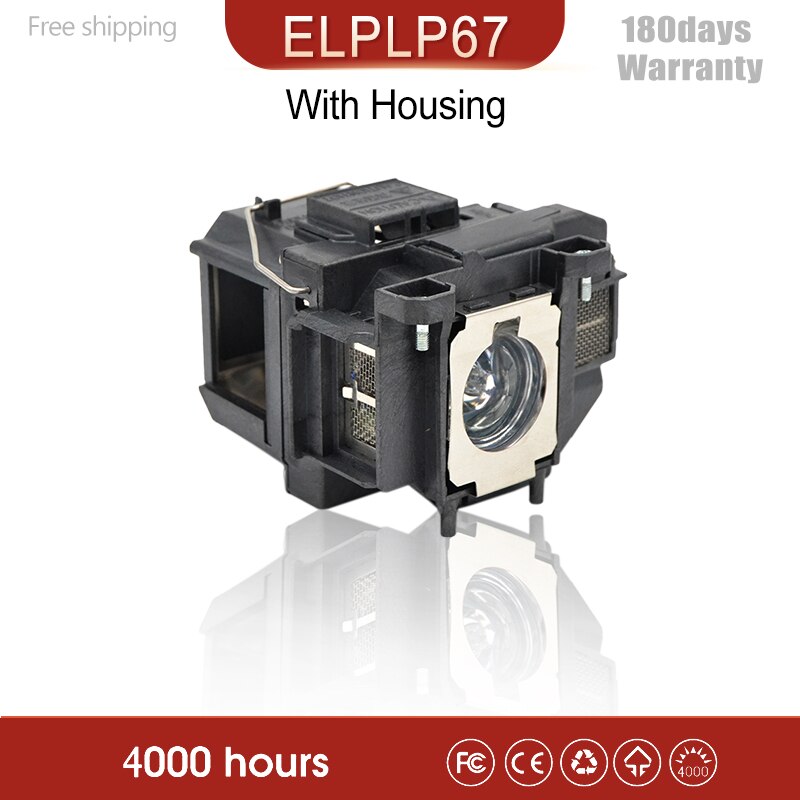 EB-S02 EB-S11 EB-S12 EB-W12 EB-W16 EB-W16SK EB-X12 EB-X14 EB-X14G EH-TW550 EX3210 Projector Lamp ELP67 V13H010L67 Voor E/Pson