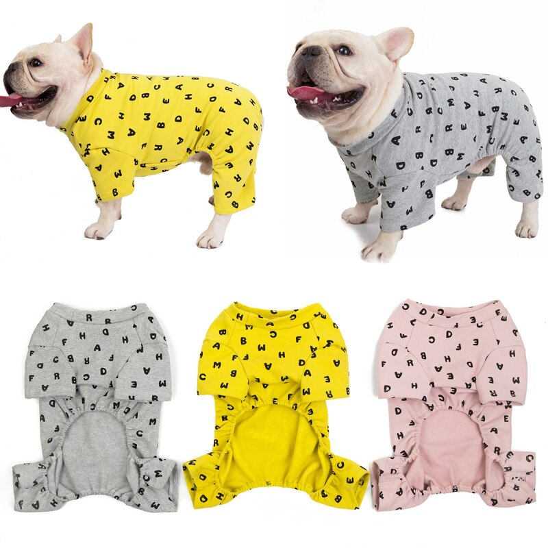 Katoen Hond Pyjama Jumpsuit Pug Franse Bulldog Kleding Schnauzer Kleding Pet Outfit Algehele Poedel Bichon Hond Pyjama Pijama