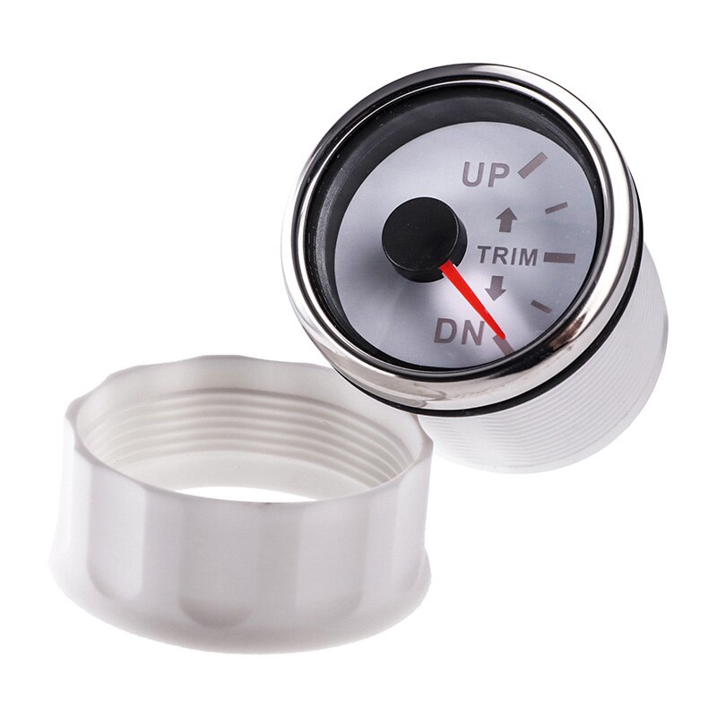 0-190ohm Boat Trim Gauge for Inboard Outboard Engine 52mm Marine Trim Tilt Indicator Meter With Red Backlight 12V/24V