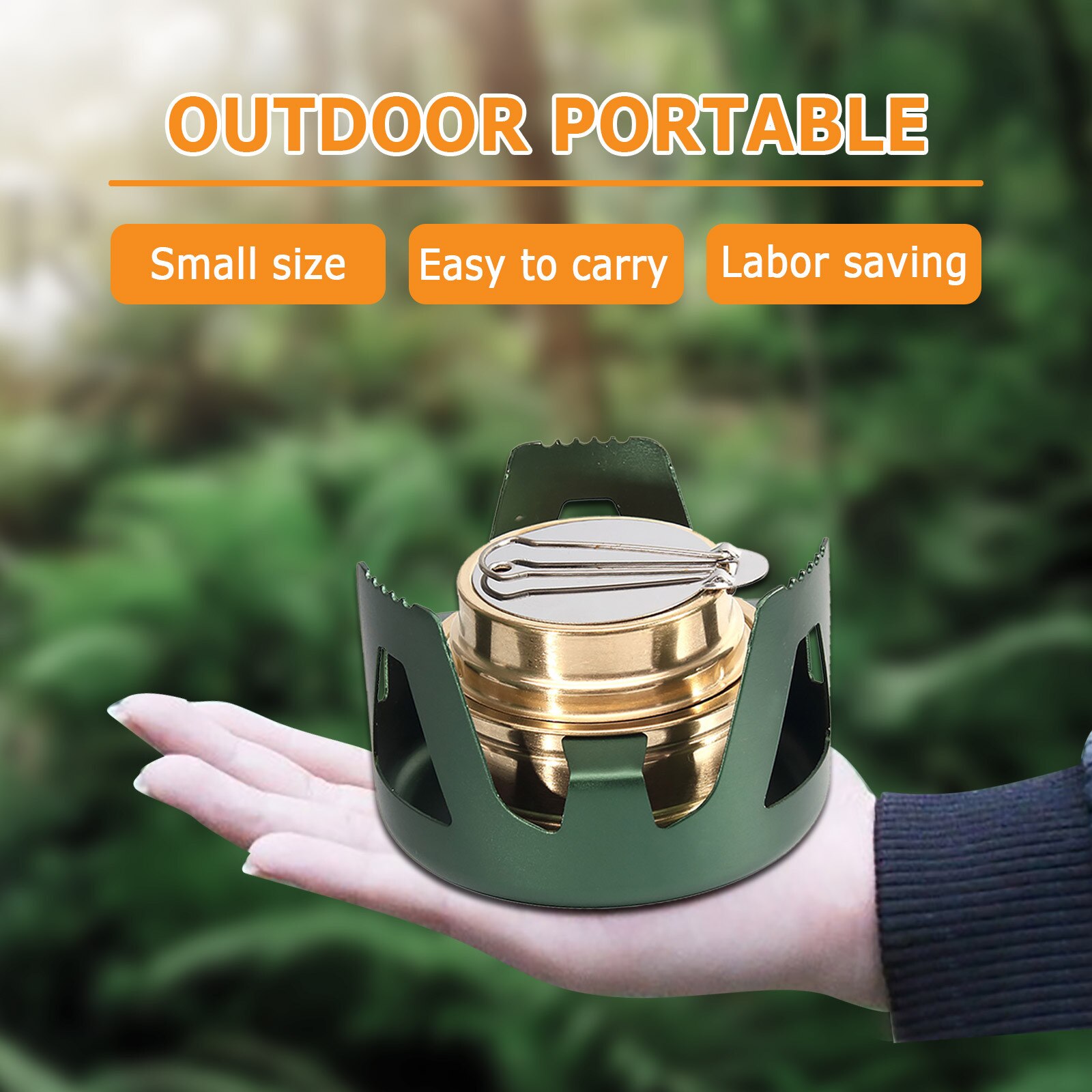 40# Mini Outdoor Portable Liquid Solid Alcohol Stove Field Stove Camping Vaporization Solid Alcohol Stove Stove Accessories