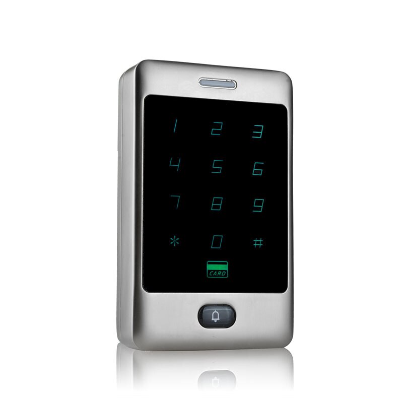 LUCKING DOOR Waterproof Metal Rfid Access Control Keypad 8000 Users 125KHz Card Reader Keypad Key Fobs Door Access Control: silver