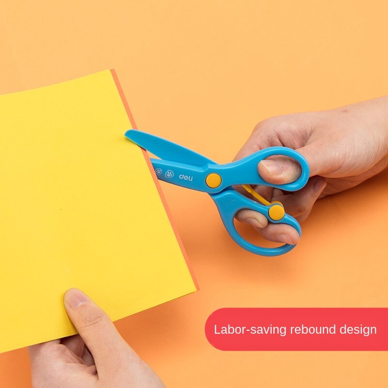 2 PCS Student Scissors Mini Safety Round Head Plastic Scissors Safety Kids Paper Cutting Small Scissors Baby Manual Art Scissors