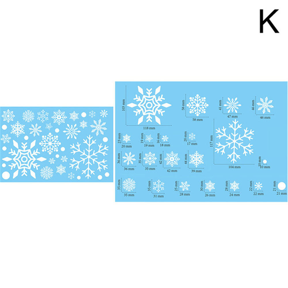 Plastic White Christmas Snowflakes Window Stickers Reusable Self-adhesive Home Decorations Winter Wall Decals for Kid's Room: K