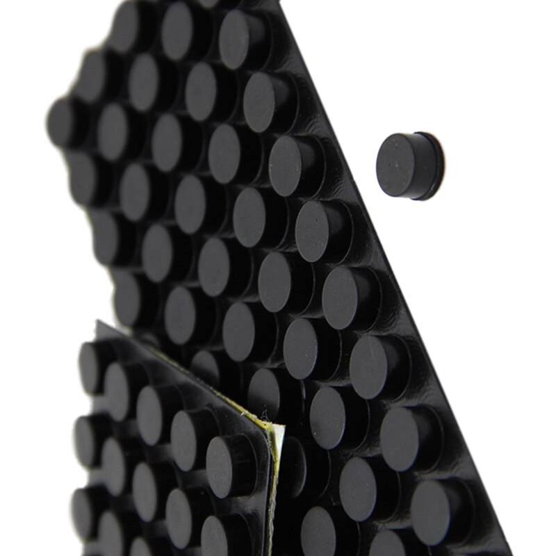 Møbelknop runde 10 mm x 5 mm selvklæbende gummipuder 6 in 1