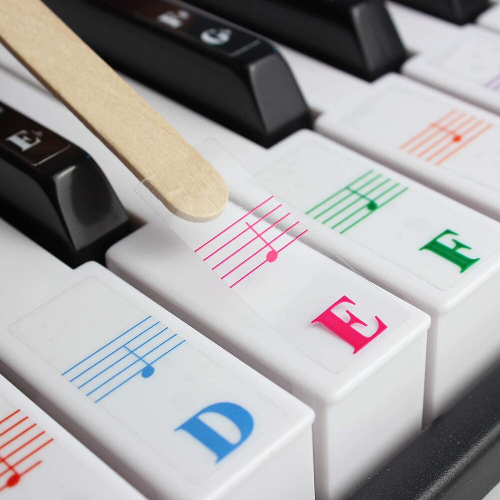 Piano Sticker Transparant Piano Toetsenbord Sticker Elektronische Toetsenbord 54/61/88 Key Piano Sticker Kids Beginners Piano Praktijk